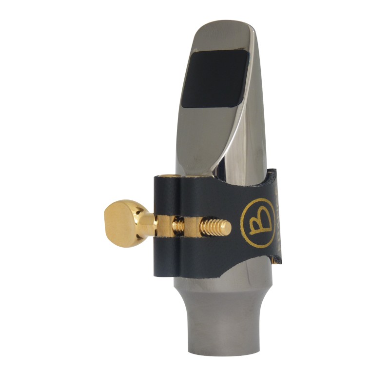 Bec Brancher Soprano Métal Gris Argent Ligature Semi-Rigide Bec Brancher Soprano Métal Gris Argent Ligature Semi-Rigide